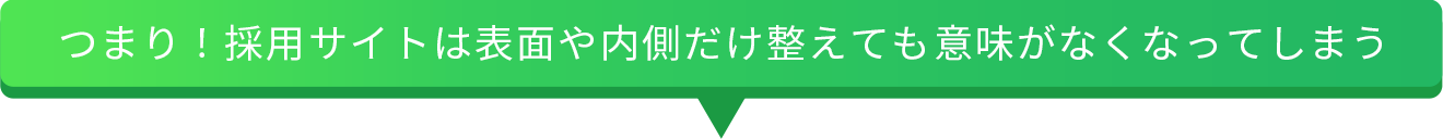 つまり！採用サイトは表面や内側だけ整えても意味がなくなってしまう