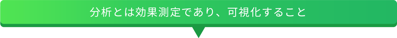 分析とは効果測定であり、可視化すること