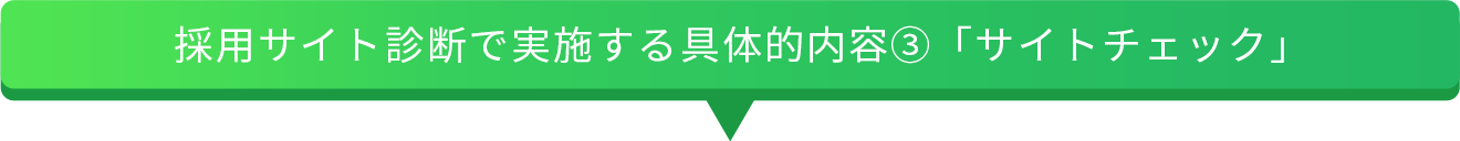 採用サイト診断で実施する具体的内容③｢サイトチェック｣